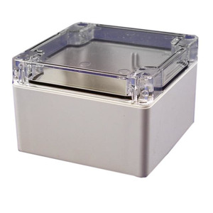 1554E2GYCL (BOX PLSTC GRAY/CLR 3.54'LX3.54'W)