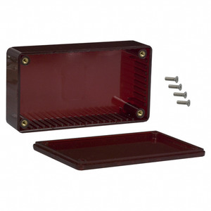 1591БТРД (BOX PLSTC TRN RED 4.41'LX2.44'W)