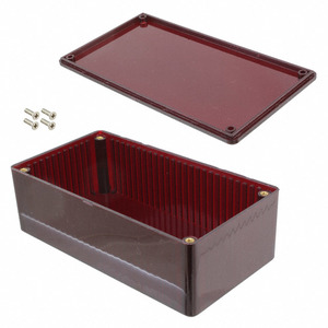 1591ДТРД (BOX PLSTC TRN RED 5.91'LX3.15'W)