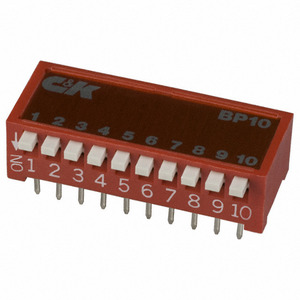 BP10YT (ПЕРЕКЛЮЧАТЕЛЬ SLIDE DIP SPST 100MA 5V)