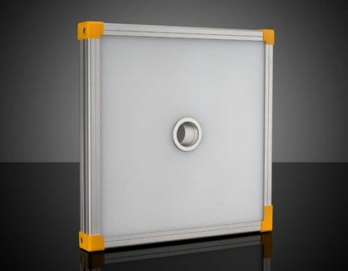 Красный плоский купольный светильник 200 x 200