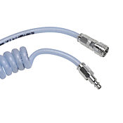 Pneumatic Coiled Hose: 0.375in outside diameter, 1/4in inside diameter (PN# HBP14C10CBL-QC)