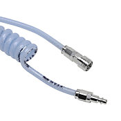 Pneumatic Coiled Hose: 0.375in outside diameter, 1/4in inside diameter (PN# HBP14C15CBL-QC)