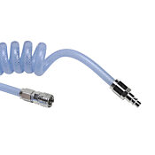 Pneumatic Coiled Hose: 0.5625in outside diameter, 3/8in inside diameter (PN# HBP38C10CBL-QC)