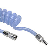 Pneumatic Coiled Hose: 0.5625in outside diameter, 3/8in inside diameter (PN# HBP38C15CBL-QC)