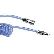 Pneumatic Coiled Hose: 0.375in outside diameter, 1/4in inside diameter (PN# HP14C10CBL-QC)
