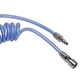 Pneumatic Coiled Hose: 0.375in outside diameter, 1/4in inside diameter (PN# HP14C15CBL-QC)