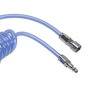 Pneumatic Coiled Hose: 0.375in outside diameter, 1/4in inside diameter (PN# HP14C20CBL-QC)