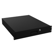 Выдвижной ящик с замком Hammond: 2U, ширина стойки 19 дюймов, глубина 22,25 дюйма (PN# RDRW1900322BK1)