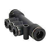 Pneumatic Push-to-connect Fitting: 5/pk, union triple branch (PN# U3B38-14)