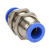 Pneumatic Push-to-connect Fitting: 5/pk, bulkhead union (PN# UB12M)