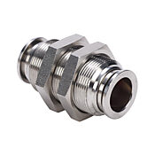 Pneumatic Push-to-connect Fitting: bulkhead union (PN# UB12-SS)