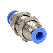 Pneumatic Push-to-connect Fitting: 5/pk, bulkhead union (PN# UB6M)