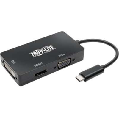 Многопортовый адаптер Tripp Lite USB C HDMI / DVI / VGA 4Kx2K USB Type C, черный