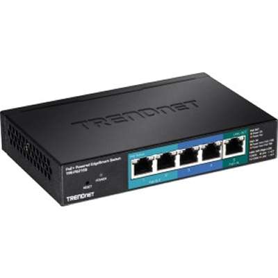 TRENDnet 5-Port Gigabit PoE+ Powered EdgeSmart Switch with PoE Pass Through (15W)