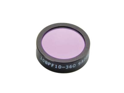 Полосовой фильтр, 25,4 мм, 360 ± 2 нм в центре, 11 ± 2 нм на полувысоте Модель: 10BPF10-360