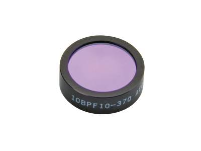 Полосовой фильтр, 25,4 мм, 370 ± 2 нм в центре, 12 ± 2 нм на полувысоте Модель: 10BPF10-370