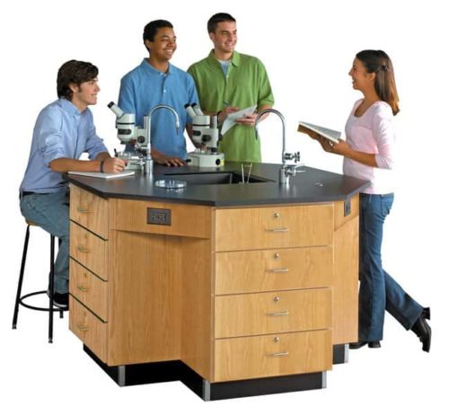 Разнообразные помещения Рабочая станция Octagon с раковиной:Мебель:Письменные столы и столы | Фишер Сайентифик