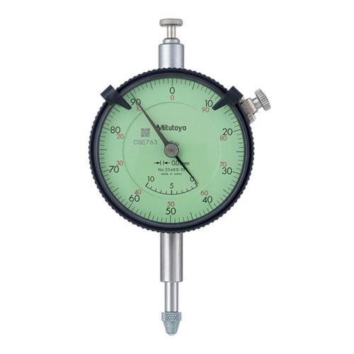 Mitutoyo 2048A-10 Циферблатный индикатор 10 мм 0-100 Циферблат с выступом сзади Регулируемая рука и усилитель; Прилавок