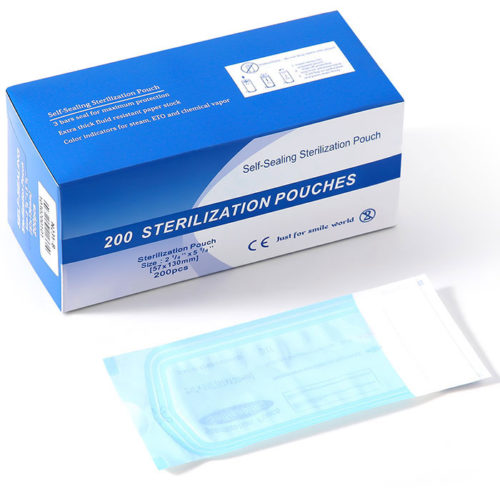 Стоматологический Самозакрывающийся Мешок для Стерилизации 2,25'x 5,25' 200шт/Коробка