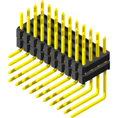 5PH2DRA20-4XXXXXNNXU-00 Штыревой разъем 2,0 мм, 4 ряда, высота = 2,0 мм, прямоугольный тип