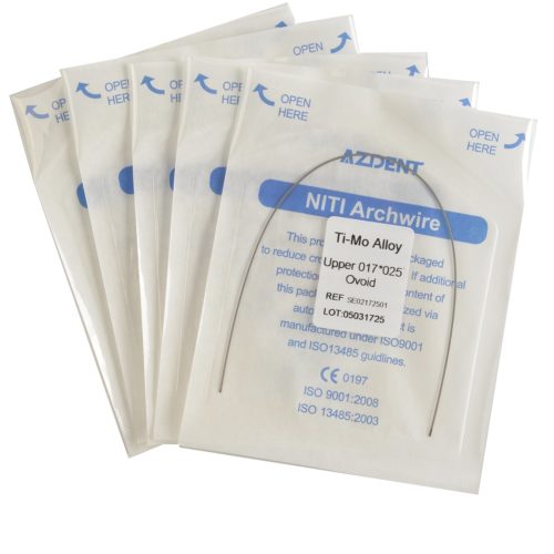 AZDENT Arch Wire TMA Beta Ti-Mo сплав овальной формы прямоугольный 0,017 x 0,025 верхний 1 шт./упак.