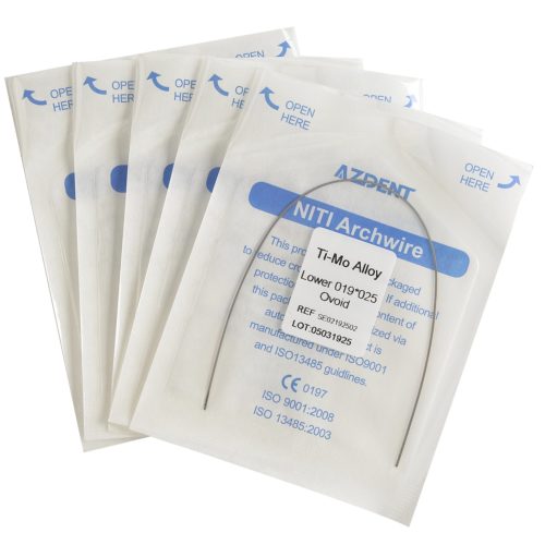 AZDENT Arch Wire TMA Beta Ti-Mo Alloy Ovoid Прямоугольный 0,019 x 0,025 Нижний 1 шт./упак.