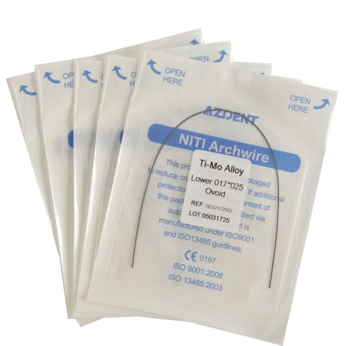 AZDENT Arch Wire TMA Beta Ti-Mo сплав овальной формы прямоугольный 0,017 x 0,025 нижняя 1 шт./упак.