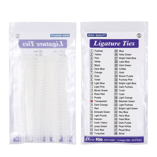 Лигатура AZDENT зубоврачебная ортодонтическая эластичная связывает прозрачный цвет