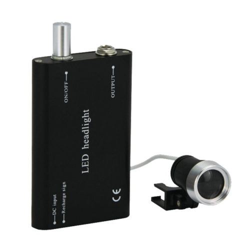 Стоматологический светодиодный налобный фонарь перезаряжаемый для стоматологических луп 3W Power Black