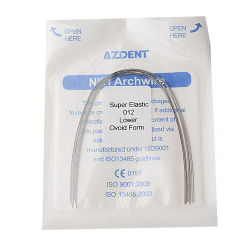 AZDENT Дуга NiTi Super Elastic Ovoid Form Round 0.012 Нижняя 10шт/упак.