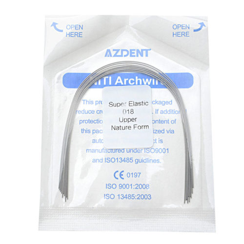 AZDENT Arch Wire NiTi Super Elastic Natural Round 0.018 Верхняя часть 10шт/упак.
