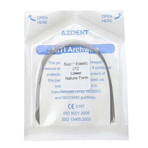 AZDENT Arch Wire NiTi Super Elastic Natural Round 0.012 Нижняя 10шт/упак.
