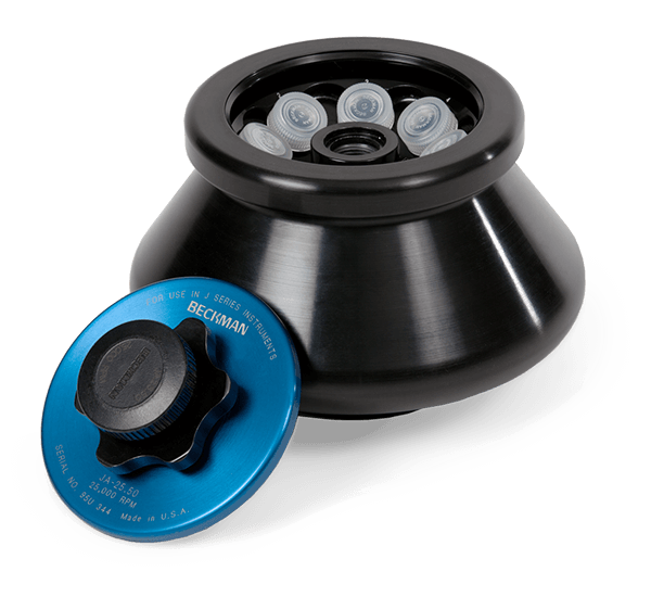 JA-25.50 Алюминиевый ротор с фиксированным углом, крышка для биобезопасности — 8 x 50 мл, 25 000 об/мин, 75 600 g