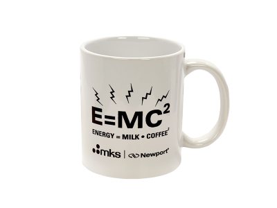 Керамическая кофейная кружка, 11 унций, глянцевый белый цвет, энергия = молоко x кофе Модель: ENERGY-MUG