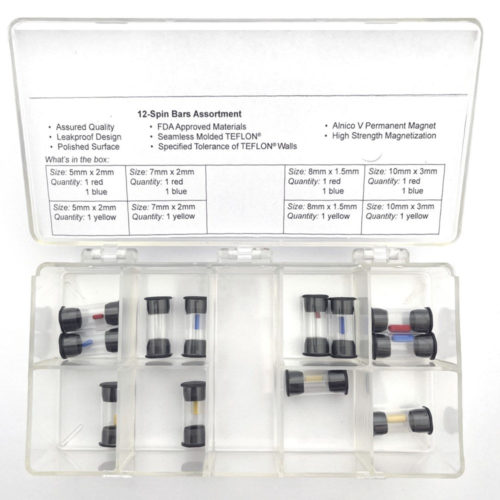 Magnetic stirring bar assortment box, micro spin