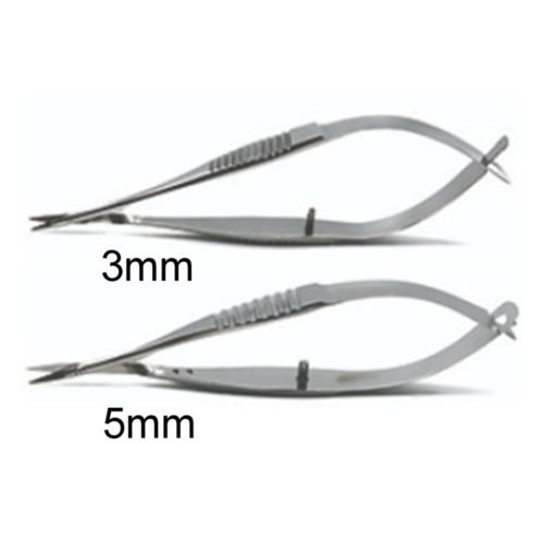 Ножницы Vannas, тонкие, прямые (75 мм)