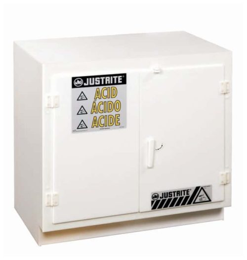 Шкафы из твердого полиэтилена Justrite™ для кислот: двухдверная модель под столешницей