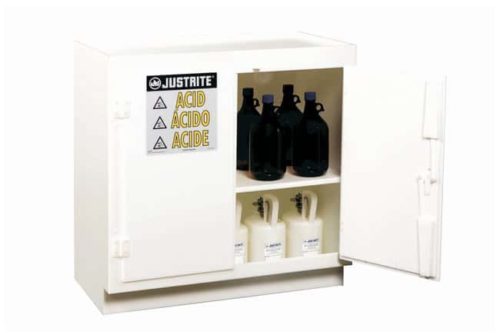 Твердые кислотные шкафы Justrite из полиэтилена: двухдверная автономная модель 2 | Фишер Сайентифик