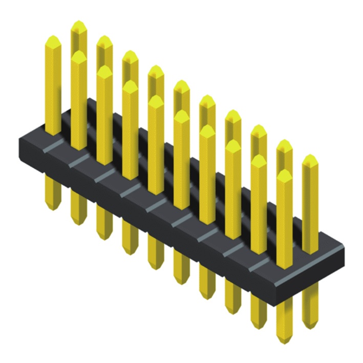5PH3SDA25-2XXXNNXU-00 Штыревой разъем 1,27 мм, 2 ряда, высота = 2,5 мм, прямой тип