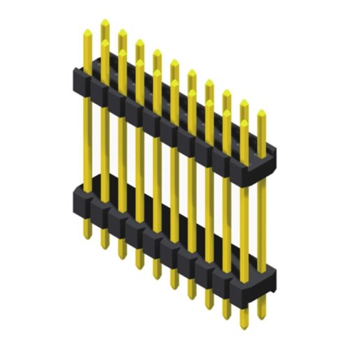 5PH2DDA20-2XXXXNNXX-00 Штыревой разъем 2,0 мм, 2 ряда, высота = 2,0 мм, прямой тип стека