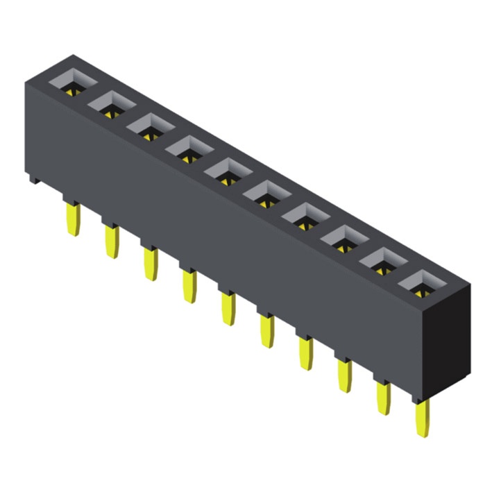 5PS2BCA43-1XXXXNNNTU-00 Гнездовой разъем 2,0 мм, 1 ряд, высота = 4,3 мм, нижний закрытый прямой тип