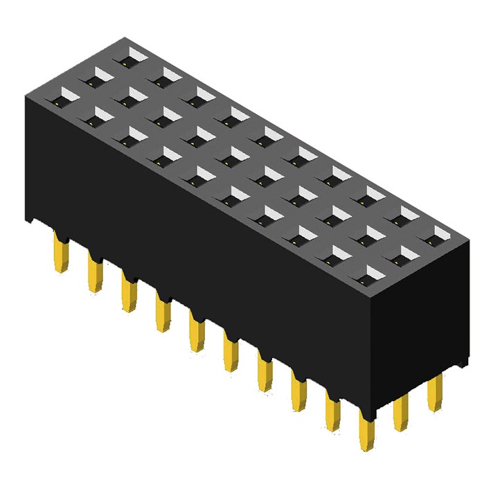 5PS2SDA63-3XXXNNNTX-00 Розетка 2,0 мм, 3 ряда, высота = 6,35 мм, прямой тип