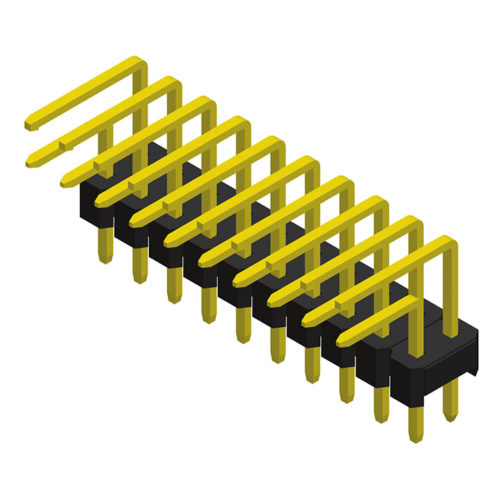 5PH1RUA15-2XXXXXNNXX-00 Контактный разъем 2,54 мм, 2 ряда, высота = 1,5 мм, прямоугольный тип U