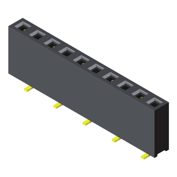 5PS1MSB71-1XXXXXNNXXU-00 Гнездовой разъем 2,54 мм, 1 ряд, высота = 7,1 мм, тип поверхностного монтажа