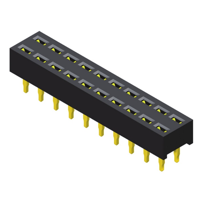 5PS1SDA35-2XXXXNNNXU-00 Гнездовой разъем 2,54 мм, 2 ряда, высота = 3,55 мм, контакт Y, прямой тип