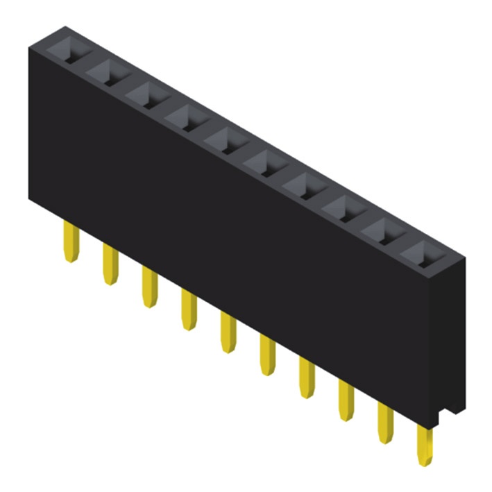 5PS1SDA85-1XXXXNNNXX-00 Гнездовой разъем 2,54 мм, 1 ряд, высота = 8,5 мм, контакт Y, прямой тип