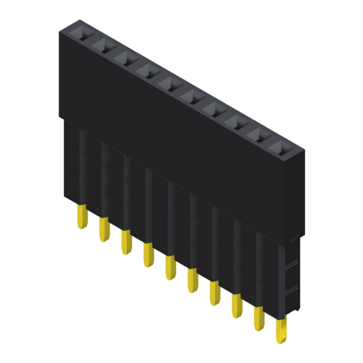 5PS1EAA85-1XXXX5XXXXXXXX-00 Гнездовой разъем 2,54 мм, 1 ряд, высота = 8,5 мм, штифт 0,64x0,60, приподнятый тип