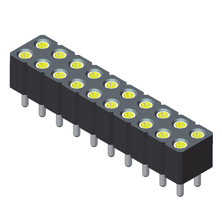 5MS1S30N-2XXS0BXU-0540-01 Торцевая головка 2,54 мм, прямая, 2 ряда, длина = 5,4