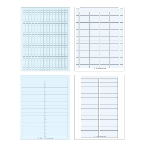 Permanent Cryo-LazrTAG autoclave resistant cryogenic laser printer label sheets, US letter size